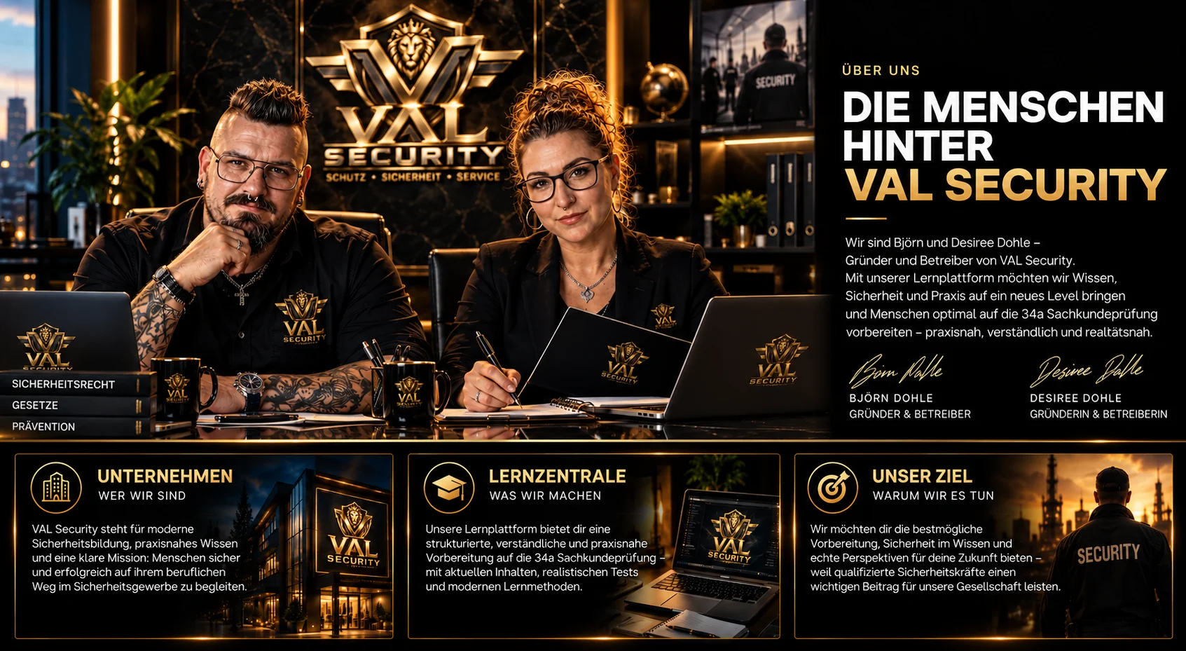 Björn und Desiree Dohle als Gründer und Geschäftsführung von VAL Security